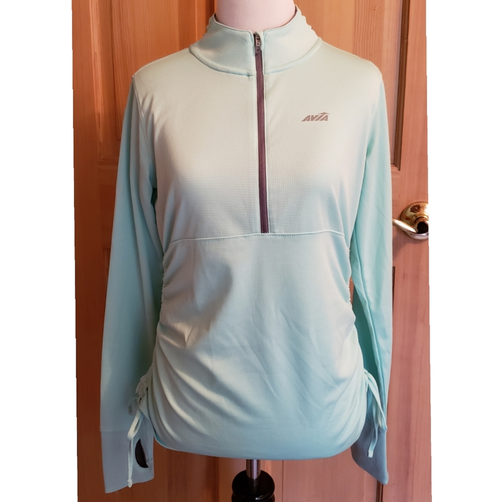 AVIA Top Green Small Half-Zip Long-sleeve